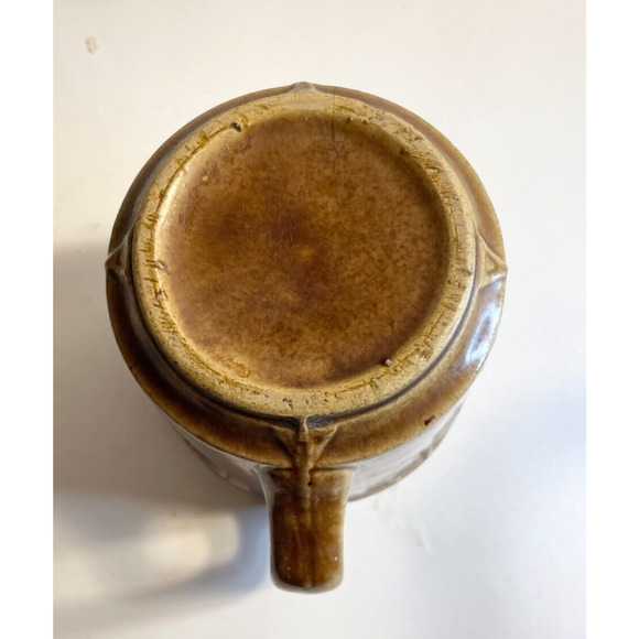 Monmouth Western Stoneware Milk or Batter Pitcher Diamond Pattern EUC Vintage - Picture 6 of 6
